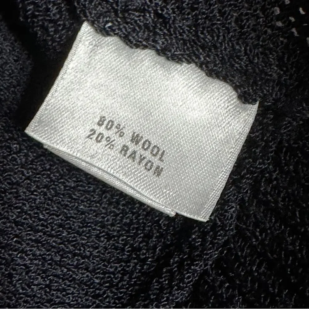 St. John Sport Black Santana Wool Knit Cardigan Sweater Size L